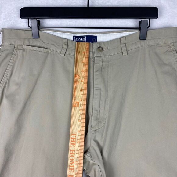 Ralph Lauren Pants Mens Size 36X30 Beige Straight Leg Flat Front 100% Cotton - Picture 12 of 15